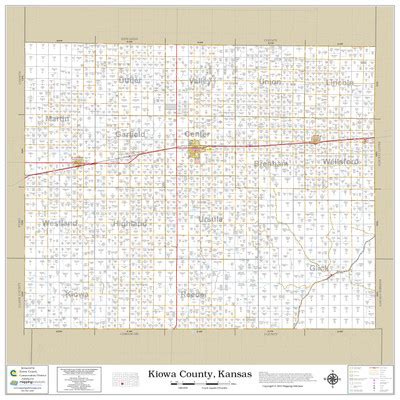 Kiowa County Kansas 2022 Wall Map | Mapping Solutions