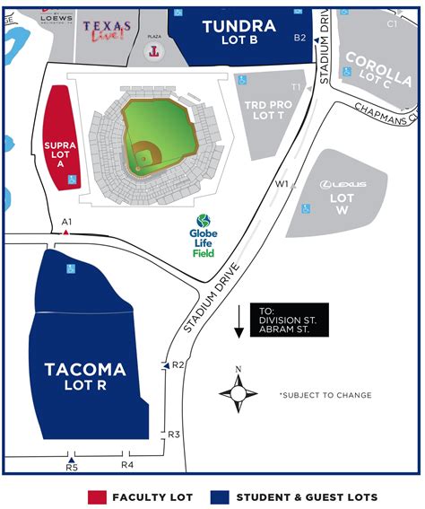 Globe Life Field Parking Map