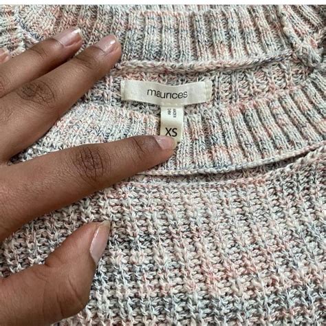 Maurices Women S Pink And White Jumper Depop