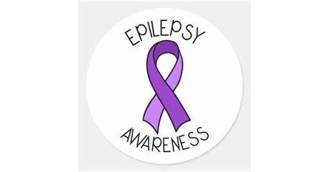 Epilepsy Awareness Ribbon Support Classic Round Sticker | Zazzle