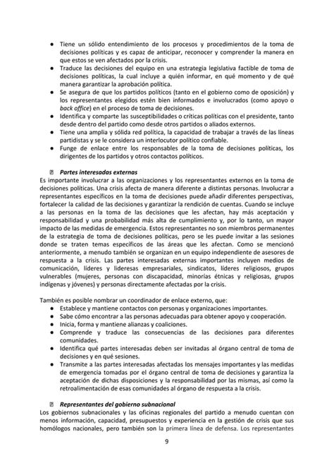 Toma De Decisiones Pol Ticas Durante La Crisis Pdf