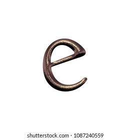 Chiseled Copper Rose Gold Metallic Letter Stock Illustration