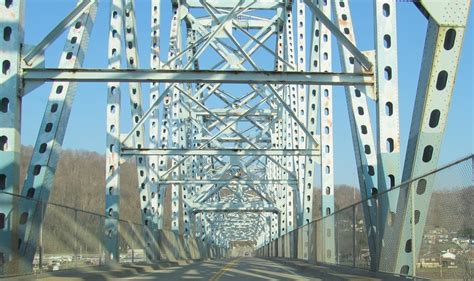 East Across The 1961 New Martinsville Bridge From Ohio As Wv 7 Begins