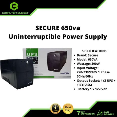 Secure 650VA UPS With Built In AVP Lazada PH