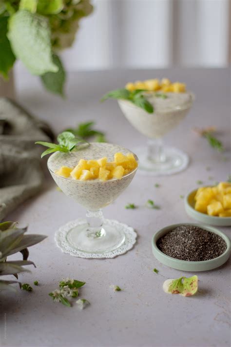 Pudim de Chia Ananás Da Horta Para A Cozinha