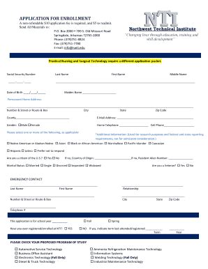 Fillable Online Application For Enrollment Nebula Wsimg Fax Email