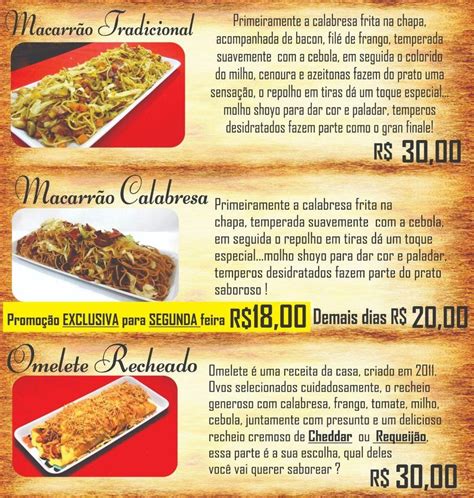 Menu em Macarrão Na Chapa Campo Grande