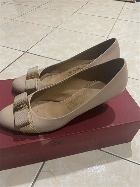 Salvatore Ferragamo Heels Nude Barang Mewah Tas Dompet Di Carousell