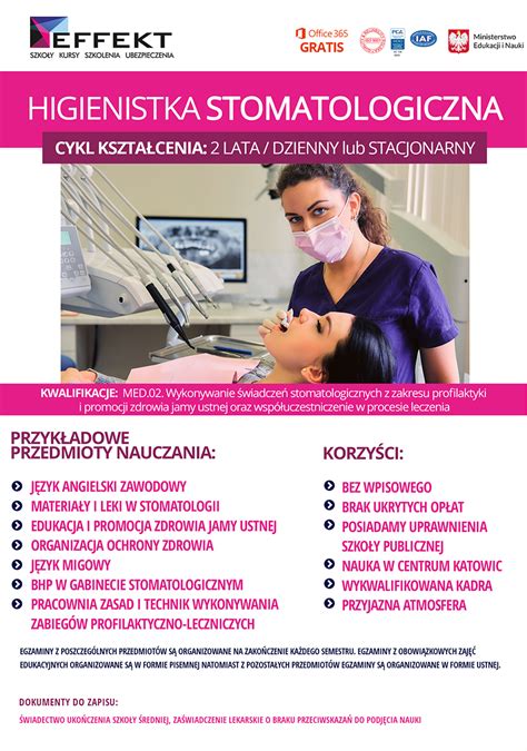 Higienistka Stomatologiczna Szko A Medyczna Effekt Katowice