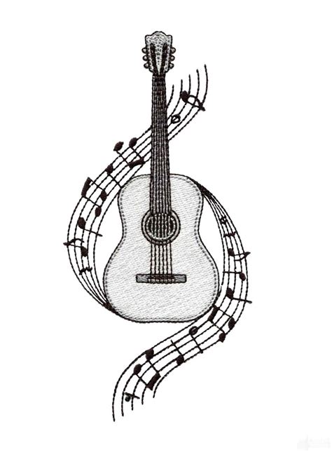 Acoustic Guitar Drawing at PaintingValley.com | Explore collection of ...