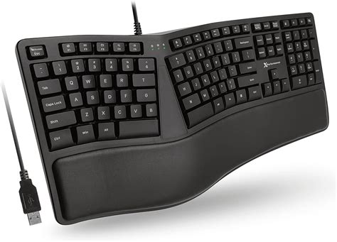 X Performance Teclado Ergon Mico Con Cable Con Reposamu Ecas Acolchado