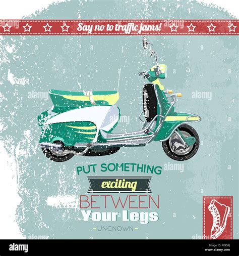 Retro poster design vintage scooter Imágenes vectoriales de stock Alamy