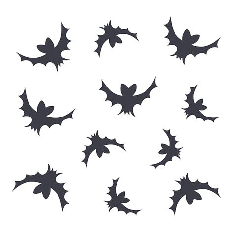 Premium Vector Halloween Set With Bat Silhouettes Halloween