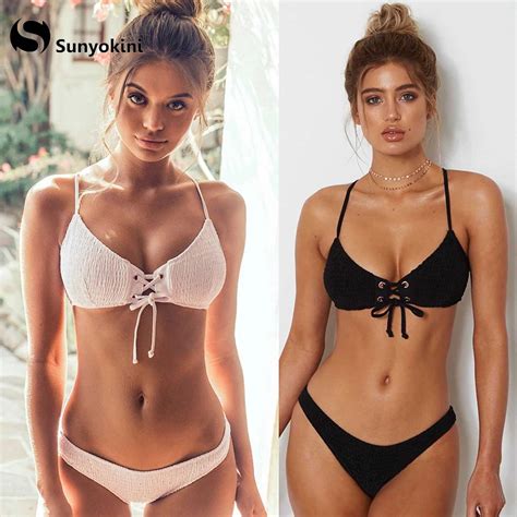 Sunyokini New Sexy Push Up Bikini Bandage Swimwear Hot Swimsuit Mini