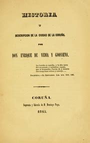 Historia Y Descripcion De La Ciudad De La Coru A Vedia Enrique De