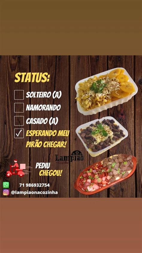 Menu Em Pir O De Aipim Lampi O Na Cozinha Restaurante Salvador