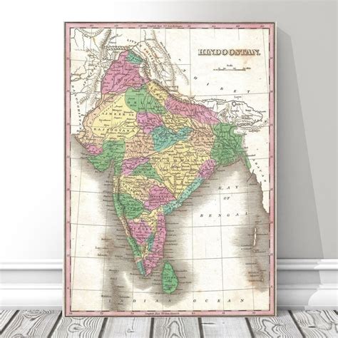 Vintage Finley Map Of India Poster Canvas Print X Hindoostan