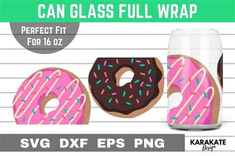 Donuts 16 Oz Can Glass Wrap Svg Graphic By Karakate · Creative Fabrica