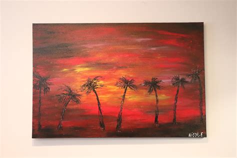 Sunset At The Palms Bright Abstract Color With Added Depth 24 X 36