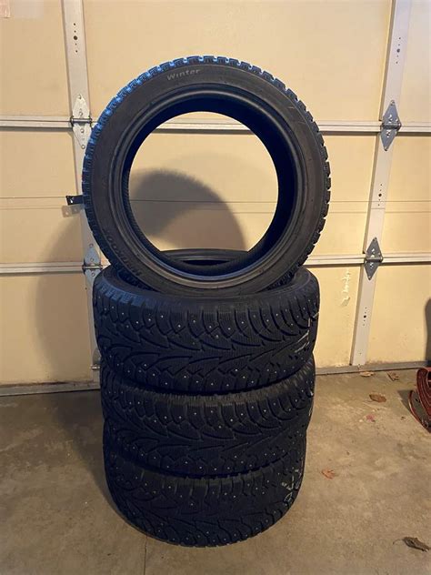 Lot 114 Nice Set Of 4 Hankook Winter Pike Studded Snow Tires