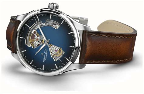 Hamilton Jazzmaster Open Heart Automatic Blue Dial Brown Leather