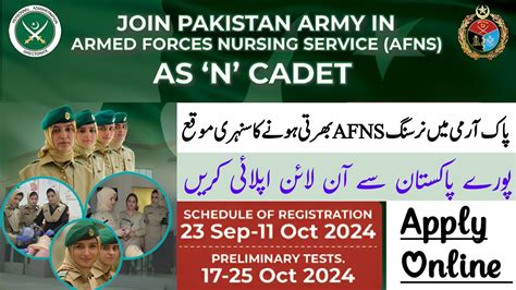 Pak Army Afns New Jobs Pak Army Armed Forces Nursing Services