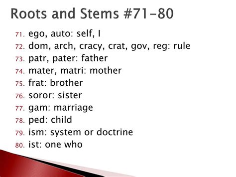 PPT - Greek and Latin Roots and Stems PowerPoint Presentation, free ...