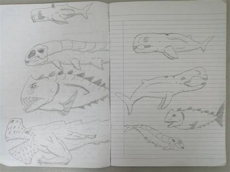 Sea creatures drawing by fostile on DeviantArt