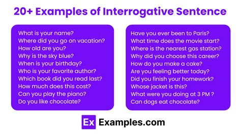 Interrogative Sentence 40 Examples Structure Pdf