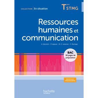 Ressources humaines et communication Terminale STMG Livre élève Ed