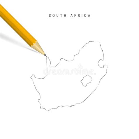 Sudáfrica Dibujo Del Esquema Del Vector Con Lápiz De Mano Libre