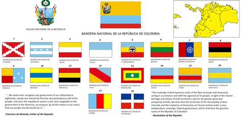 Flags Of The States Of The Republic Of Colombia 1850 Vexillology