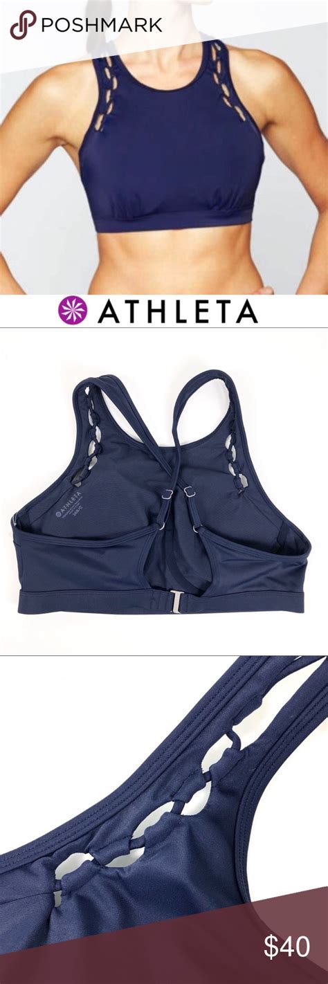 NWT ATHLETA Navy High Neck Loop Bikini Bikinis Fashion Clothes