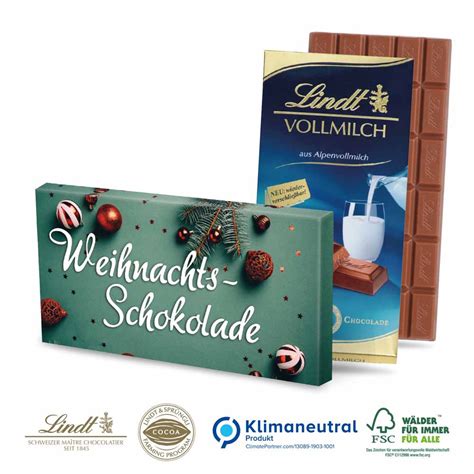 Premium Schokolade Von Lindt Auf Graspapier G Klimaneutral Fsc