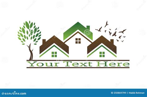 Real Estate House With Windows And Doors Logo Vector Symbol Design