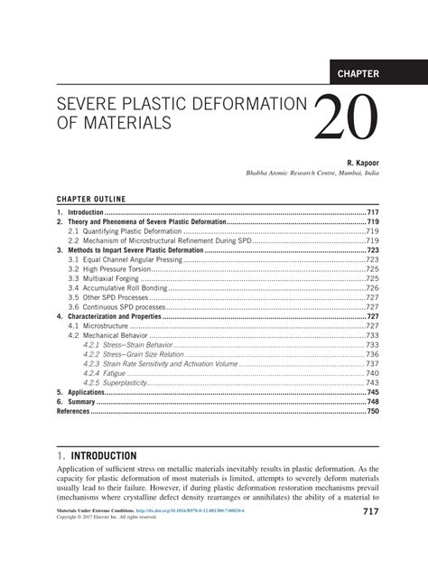 Pdf Severe Plastic Deformation Of Materials