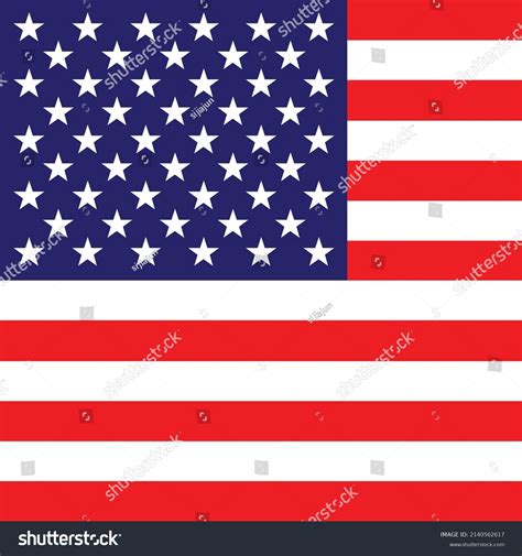 Square American Flag Stars Stripes American Stock Vector Royalty Free