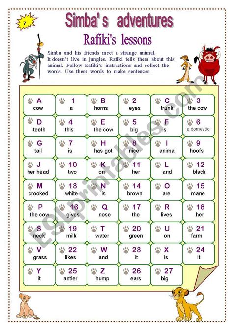 Word Order Present Simple Game Esl Worksheet By Lidia B