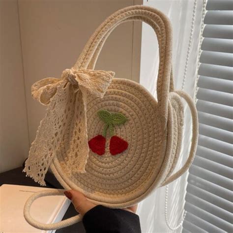 Lagerung Handtasche Seil Gewebt Strand Tasche Retro Picknick Korb Ebay