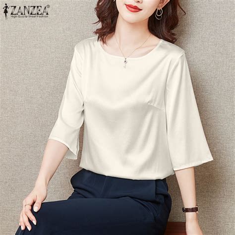 Celmia Zanzea Korean Style Womens Elegant Slit Cuff Pullover Formal