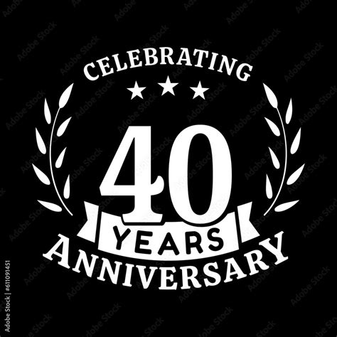 40th Anniversary Celebration Design Template 40 Years Vector And Illustration Stock Vector