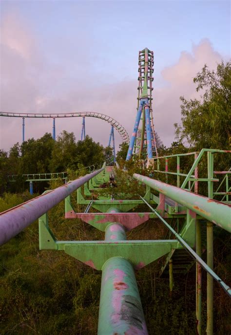 Exploring Abandoned Theme Park Six Flags New Orleans Brunette At Sunset