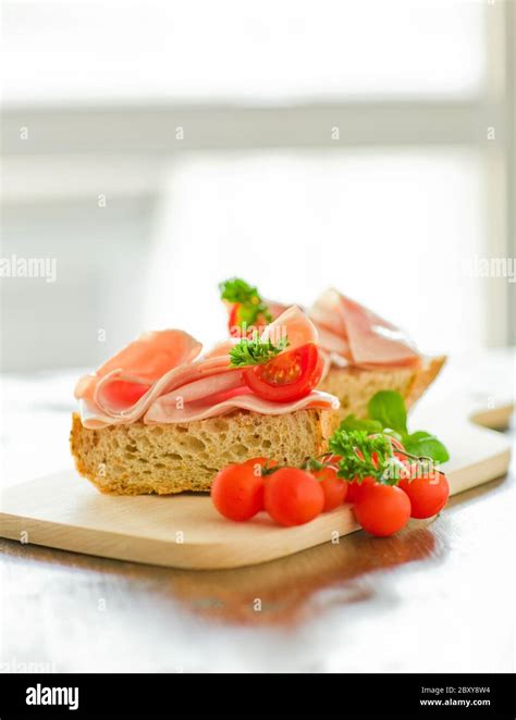 Ham Tomato Sandwich Stock Photo - Alamy