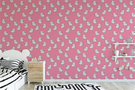 Pink bunny wallpaper - Peel and Stick or Non-Pasted | Save 25%