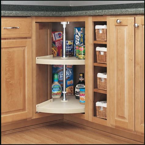 Rev A Shelf Tier Almond Plastic Adjule Height Pie Cut Cabinet Lazy