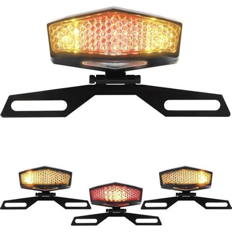 Feux Arrière Moto Universal 12V Moto Feux Arrière Feu Stop Led Frein