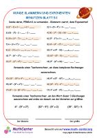 Exponenten Benutzen Blatt Arbeitsbl Tter Math Center