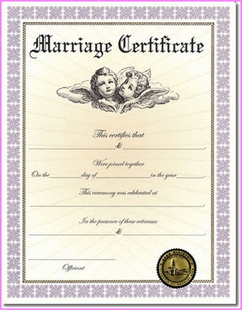 Spouse Certificate Format