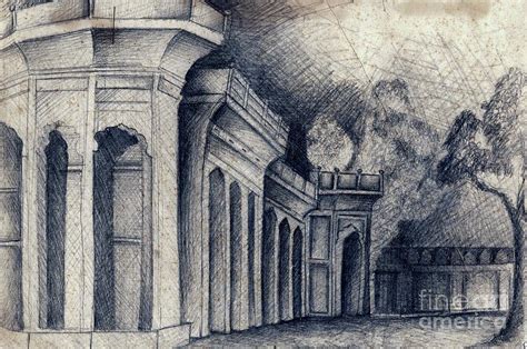 Humayun Tomb Drawing By Rohinibhan Challu