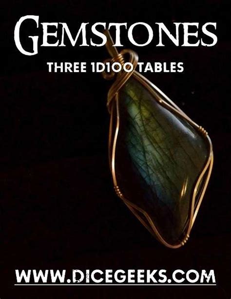 Gemstones Three 1D100 Tables Dicegeeks DriveThruRPG